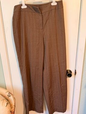 Anne Klein Brown Pinstripe Dress Pants